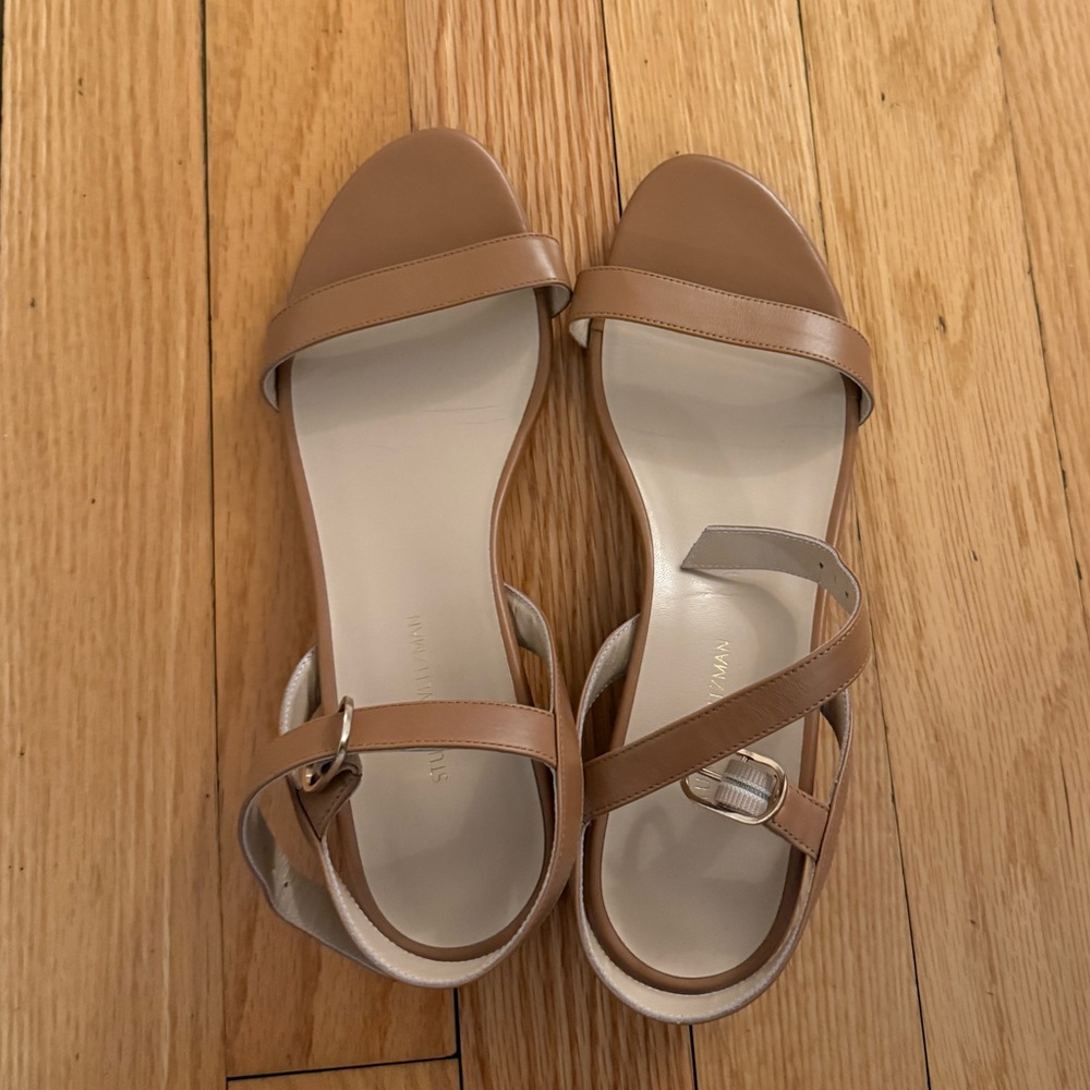 Stuart Weitzman Tan Minimalist Sandals